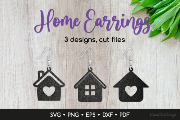 Download House Earrings SVG for Crafters - Craft Collection