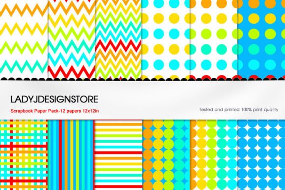 Download Scrapbook Paper Pack Rainbow Neon Dots - Premium Resources