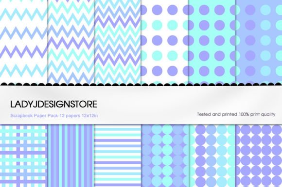 Download Scrapbook Paper Pack Purple Blue Dots - Premium Resources