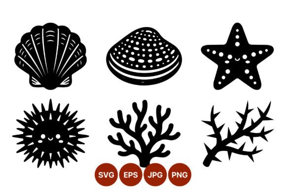 Download Cute Sea Shell and Starfish Vector Icons - Starfish Collection