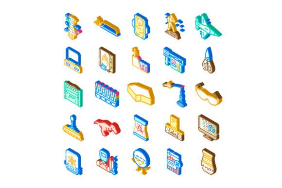 Download Collection of Isometric Craft Supplies a - Craft Collection