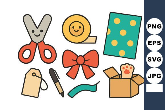 Download Cute Craft Supplies with Scissors Tape - Craft Collection