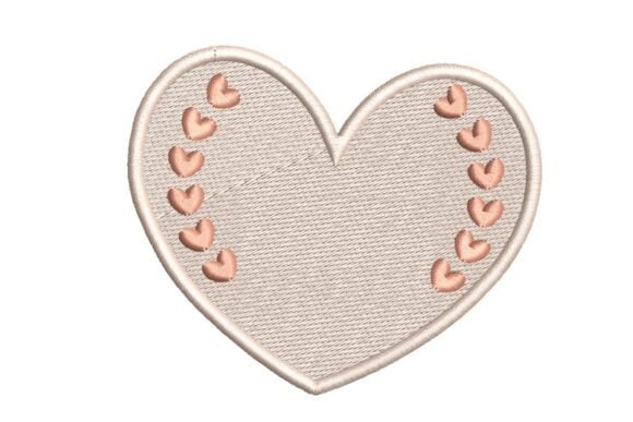Download Textured Heart with Small Heart Border Embroidery Design - Texture Collection