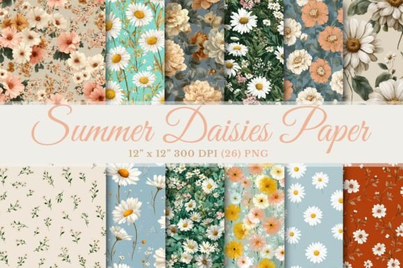 Download Summer Daisies Digital Paper - Daisies Collection