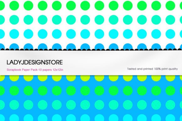 Download Scrapbook Paper Pack Green Blue Neon Dot - Premium Resources