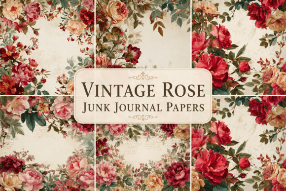 Download Vintage Rose Junk Journal Papers - Premium Resources