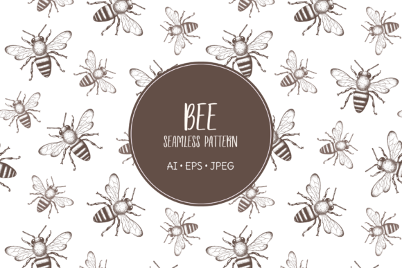 Download Naturalistic, Scientific Bee Pattern - Bee pattern Collection