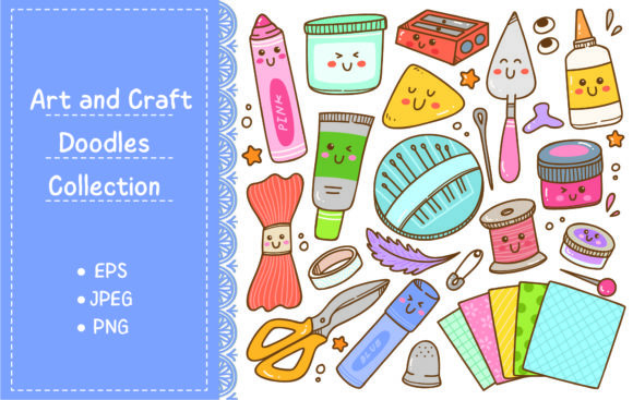 Download Art and Craft Supplies Doodle, DIY Tools - Craft Collection